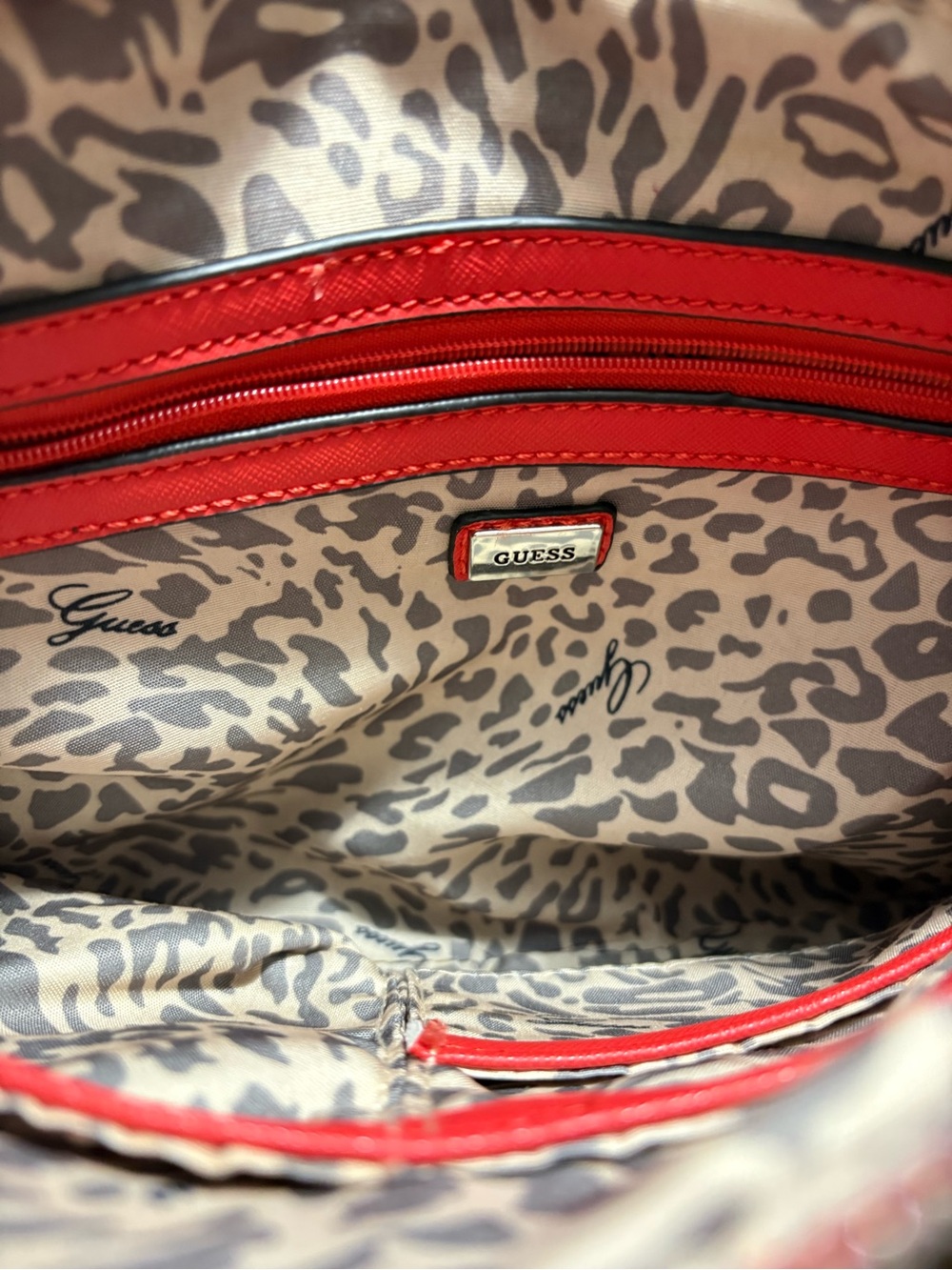 GUESS Red Laser-Cut Crossbody with Stud Detail - Picture 5 of 5